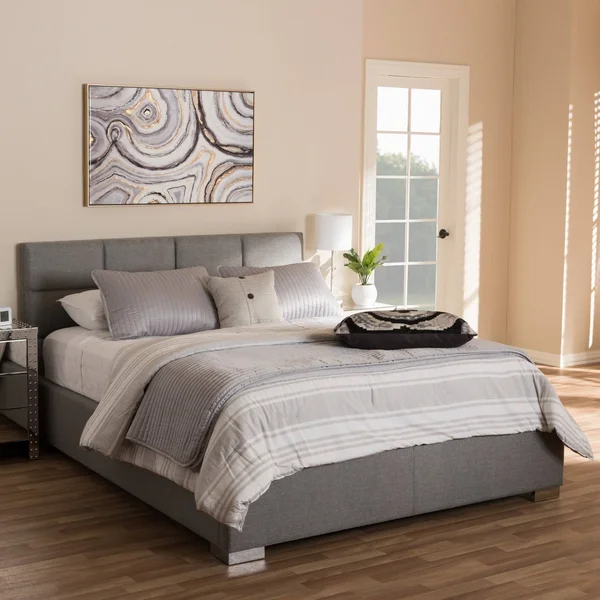 Strick & Bolton Vostell Grey Platform Bed (Queen)