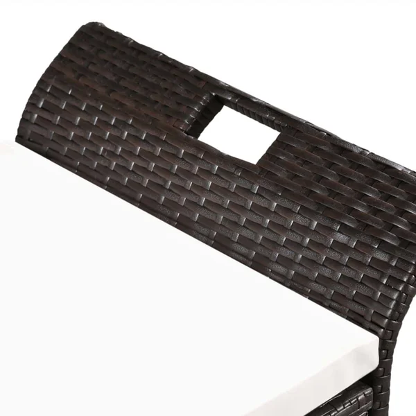vidaXL Storage Bench with Cushion 54.3x22 Poly Rattan Black