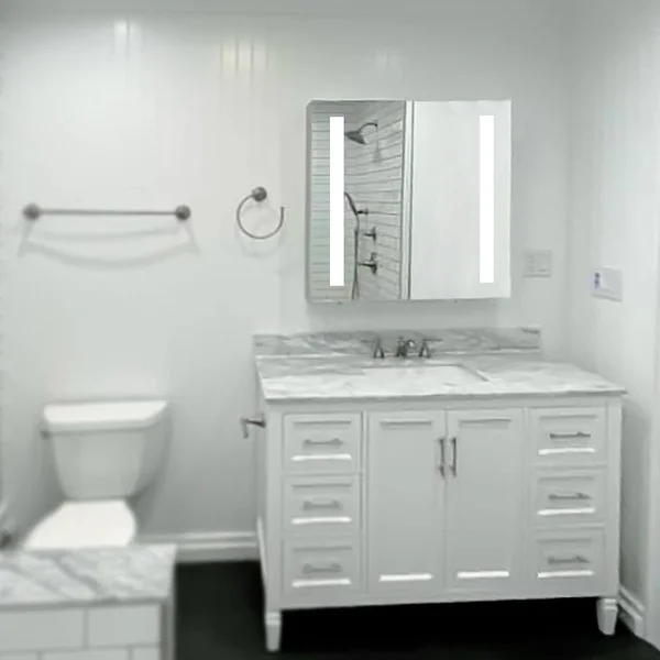 Lighted LED Bathroom Mirror Medicine Cabinet: 32x22 Wide x 32x22 Tall - Surface-mounted - Hinged on Left and Right - 6 - 000 Kelvi