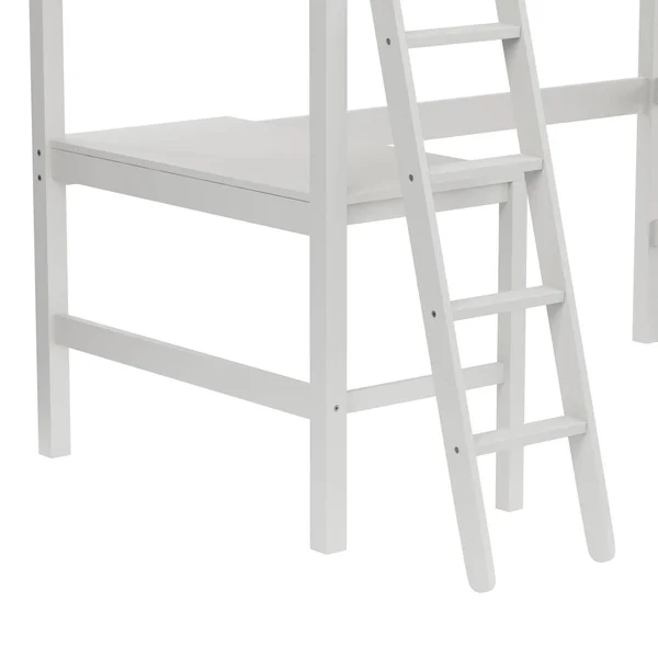 Hillsdale Caspian Twin Study Loft with Chair, White