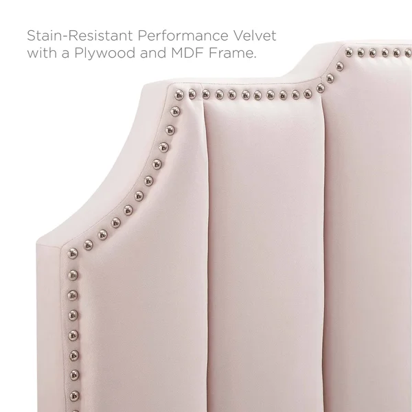 Rosalind Performance Velvet Twin Headboard Light Gray Modway
