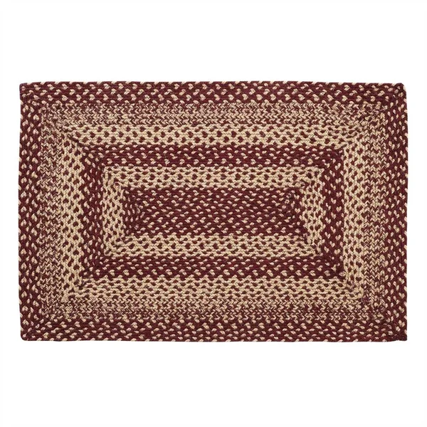 VHC Brands Burgundy Tan Jute Rug