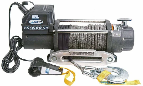 Superwinch 1595201 Tiger Shark 12V Winch with Aluminum Hawse and Synthetic Rope