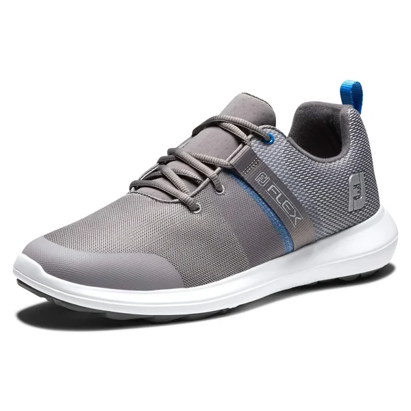 FootJoy Men's FJ Flex Golf Shoes 56121 - Grey/Blue - 9.5 - Wide