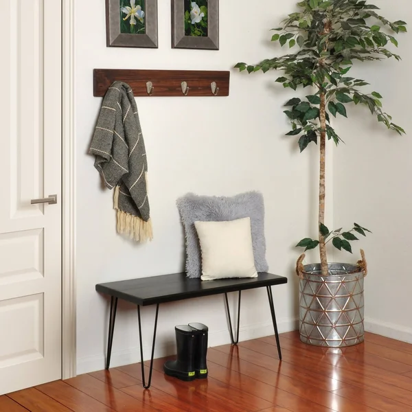 Carson Carrington Julo Wood Bench - Weathered Gray - 46 x 17.5 x 16