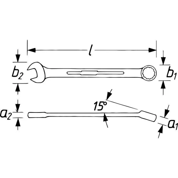 Hazet 600LG-21 Combination Wrench - Extra Long, Slim Design 21mm