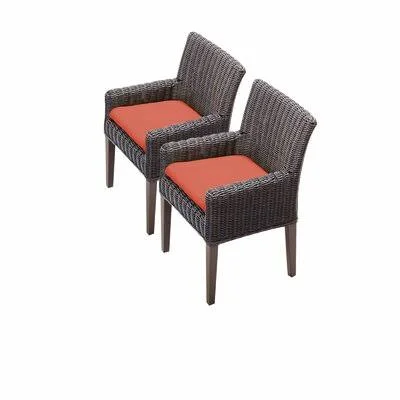Mejia Patio Dining Chair with Cushion Rosecliff Heights Cushion Color: Tangerine