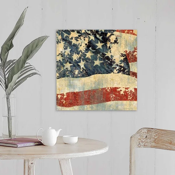 Old Glory II - Large Solid-Faced Canvas Wall Art Print, Great Big Canvas