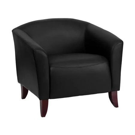 Offex Hercules Imperial Series Leather Reception Chair; Black