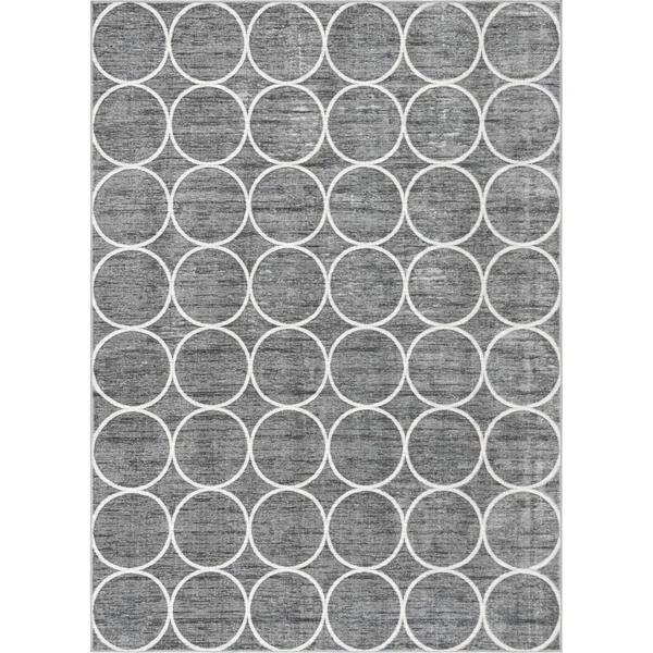 Unique Loom Matrix Trellis Dots Dark Gray 9 ft. 10 in. x 14 ft. Area Rug