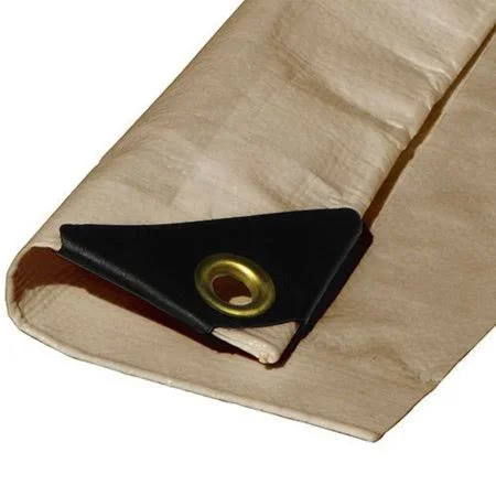 Day Star Shades (beige/tan) Heavy Duty Premium Poly Tarp 12 Mil Thickness 3 Ply Coated Reinforced Canopy 6 oz 3 Layer - Size: 6'