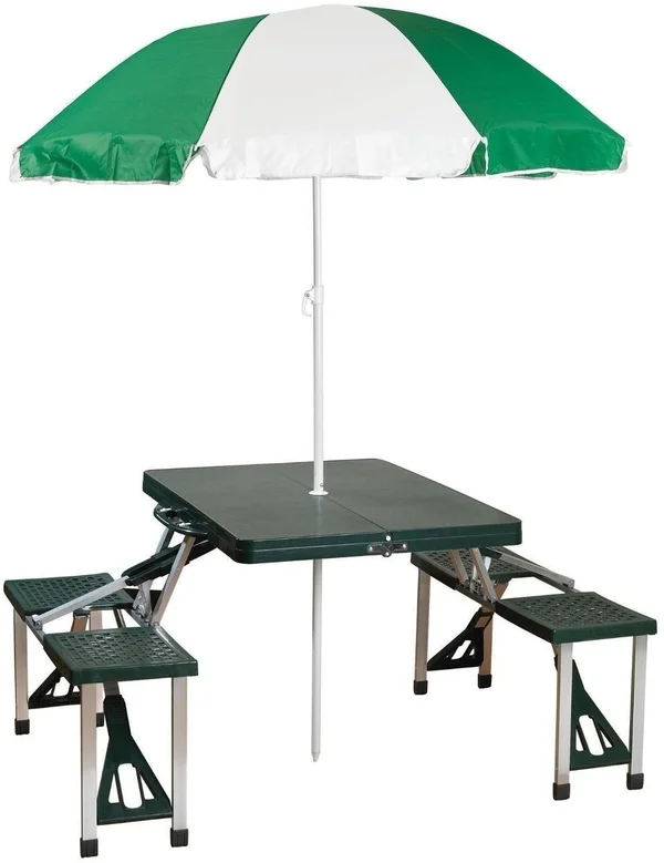 Stansport Picnic Table and Umbrella Combo