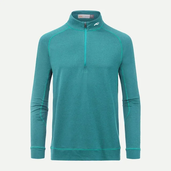 KJUS Men's Keano Half-Zip Midlayer Top for Adults, Ocean Teal Melange, EU Size 46