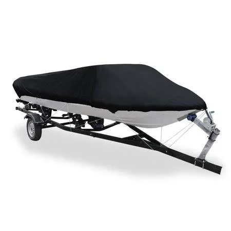 16-18ft V-Hull 210D Boat Cover Waterproof Trailerable Black