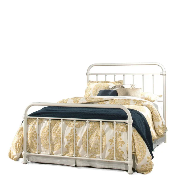 Hillsdale Furniture 1799-500 Kirkland Metal Spindle Panel Bed, Soft White, Queen