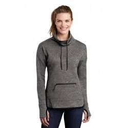 Sport-Tek LST280 Ladies Triumph Cowl Neck Pullover Dark Grey Heather L