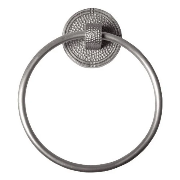 The Copper Factory CF134SN Solid Copper Towel Ring with A Round Backplate - Satin Nickel, 3 x 7 x 7