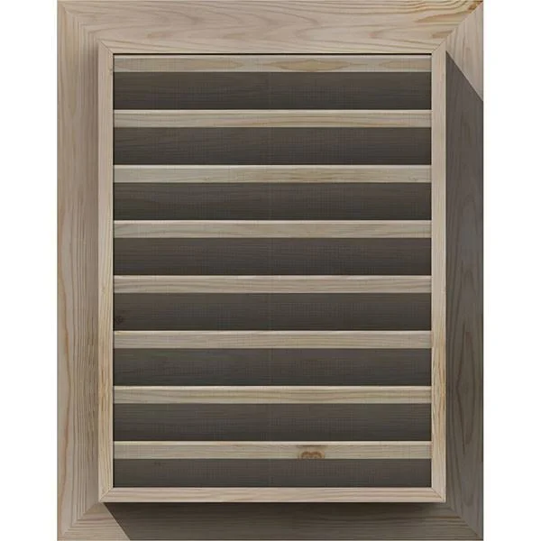 Ekena Millwork GVWVE22X3400SFPPI 22x22W x 34x22H Vertical Gable Vent (27x22W x 39x22H Frame Size): Primed - Functional, Smooth Pi