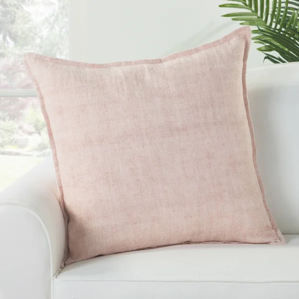 Jaipur Living Bay Solid Light Pink Down Throw Pillow 22 inch