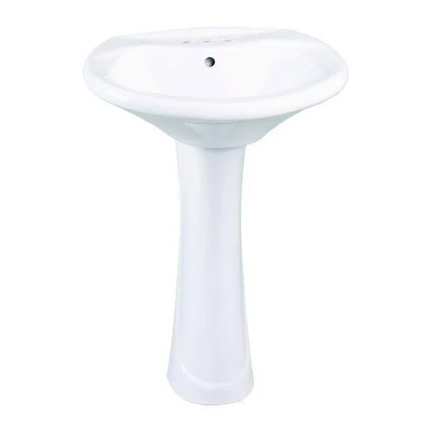 Glacier Bay Shelburne 20 in. Pedestal Sink Basin in White