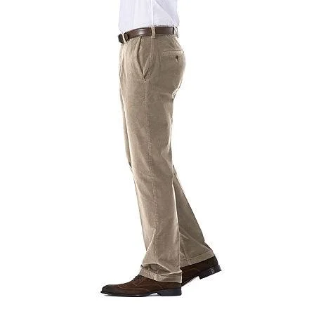 Men's Haggar Classic-Fit Stretch Expandable Waistband Corduroy Pants - Khaki - 34x34