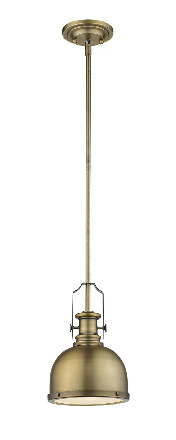 Z-Lite 725MP-HBR Melange 1 Light Mini Pendant in Heritage Brass