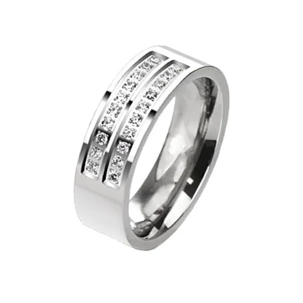 Titanium CZ Ring for Men by Blue Steel, Size 13