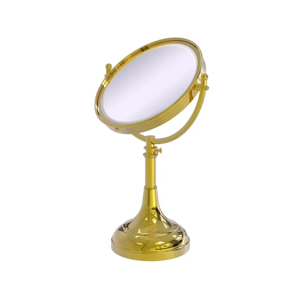 Allied Brass Height Adjustable 8-in Vanity Top Make-Up Mirror 5X Magnification - Polished Brass