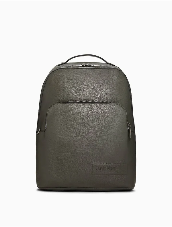 Calvin Klein Business Casual Zip Laptop Backpack Olive