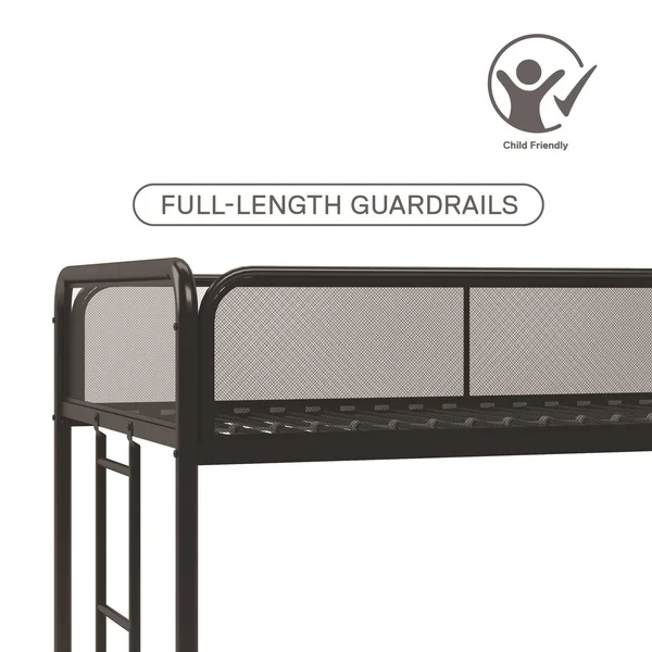 DHP 4299019 Triple Black Metal Bunk Bed Frame - Twin Size