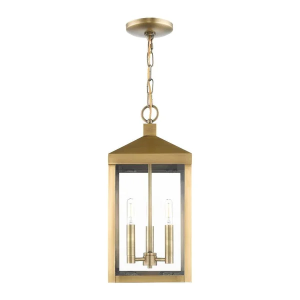Livex Lighting Nyack Outdoor Pendant Lantern Nordic Gray 3 Light 20593-80