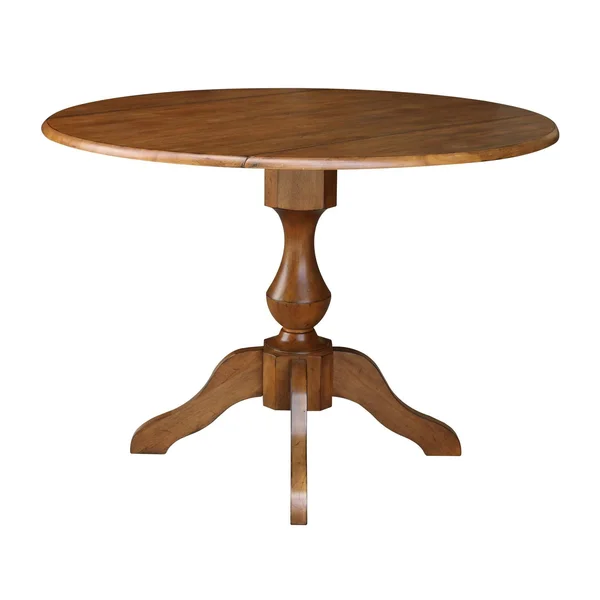 42x22 Round Dual Drop Leaf Pedestal Table - Pecan - 30.3x22H