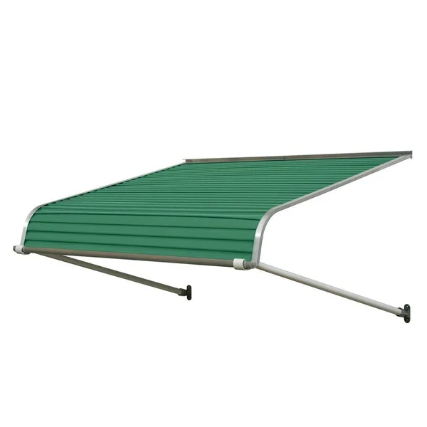 NuImage Awnings 1100 72-in Wide x 54-in Projection Fern Green Solid Fixed Door Awning, K110907223