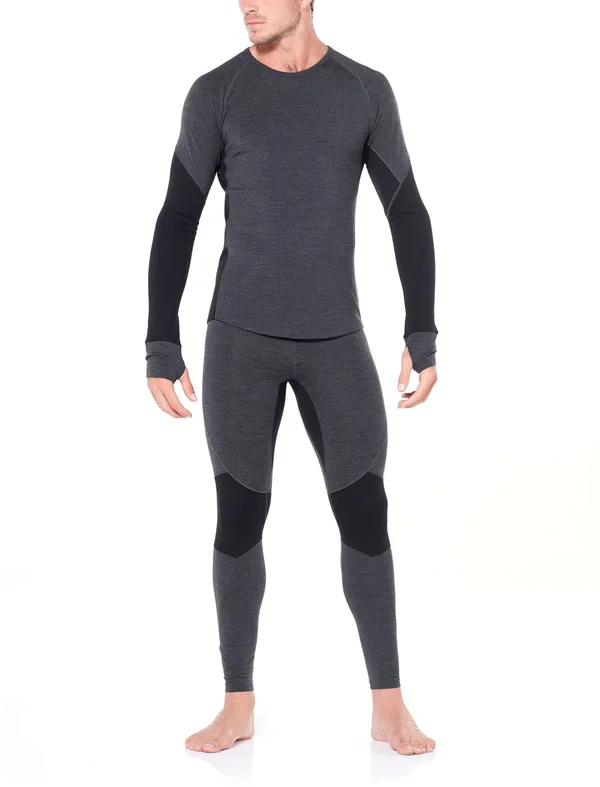 Icebreaker Men's 260 Zone LS Crewe Jet Hthr, Black XL