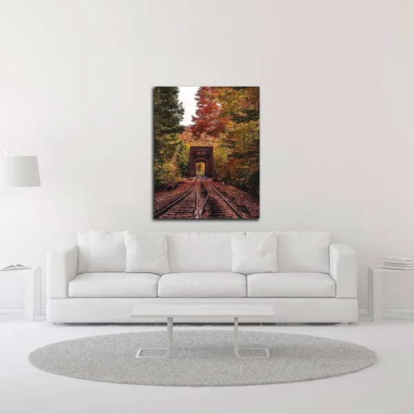 18x22 x 14x22 New England Train Trestle Bridge by Bruce Getty Print on Canvas