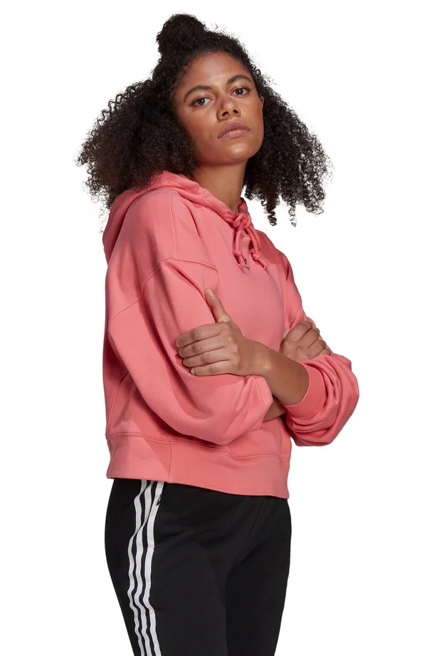 Adidas Women's Originals Adicolor Essentials Hoodie in Pink/Hazy Rose Size Large - Cotton/Polyester