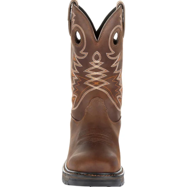 Georgia Boot Men's Carbo-Tec LT Pull-On Western Work Boot, GB00269, Brown
