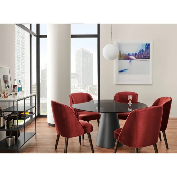 Room & Board, Modern Cora Side Chair in Tatum Salt w/ Charcoal Legs Black - Performance Fabric