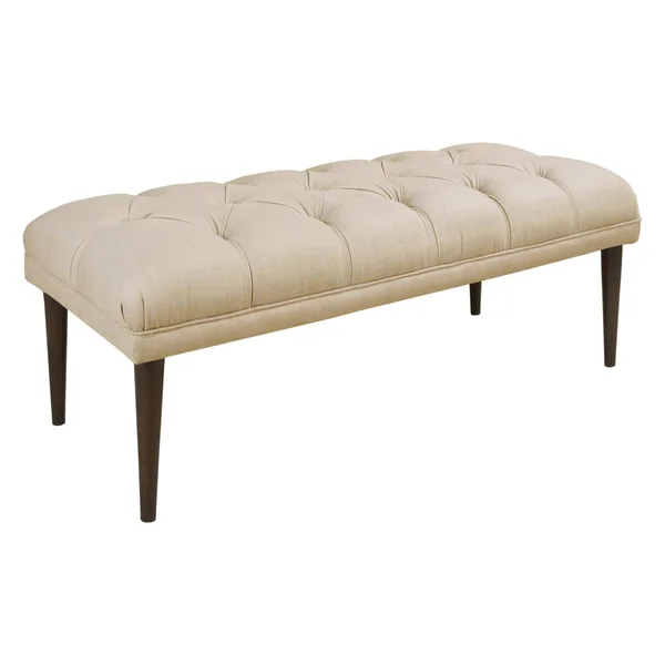 Skyline Tufted Bench with Cone Legs Linen Sandstone