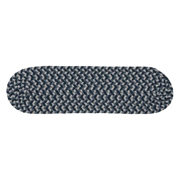 Colonial Mills Boston Common Braided Rug Capeside Blue, Size: 2 x 5 ft.
