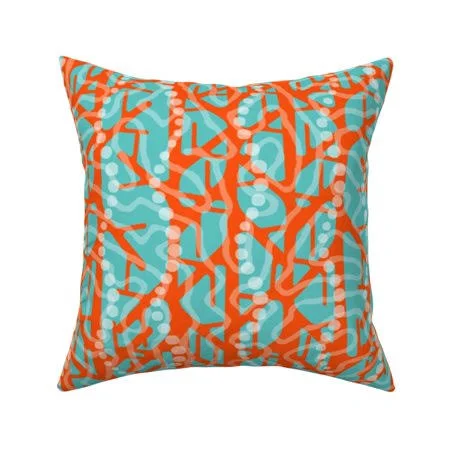 Great Barrier Reef Reef Coral Throw Pillow Cover W Optional Insert by Roostery, Size: 18 x 18 Cu003EOnly