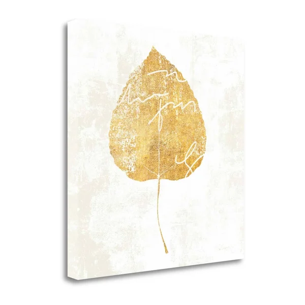 Tangletown Fine Art Bronzed Leaf II Canvas Wall Art by Sue Schlabach