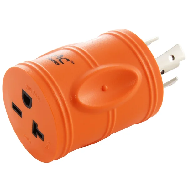 AC Works L14-30P 30Amp 4-Prong Locking Plug to NEMA 6-20R 250-Volt Female Connector (Compact)