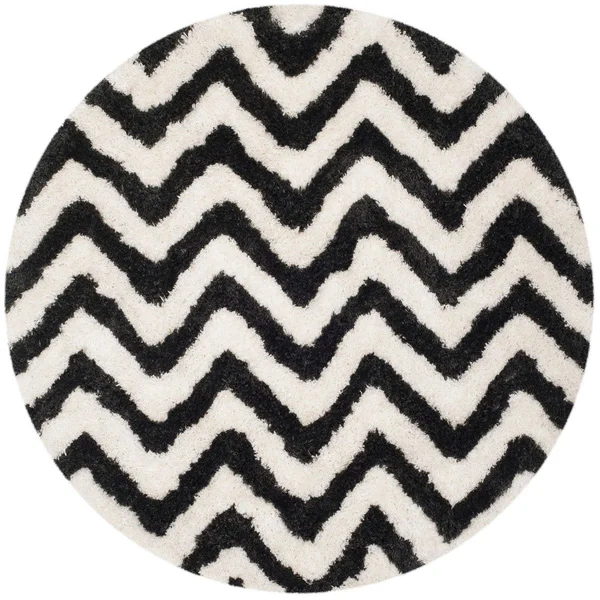Safavieh Barcelona Shag BSG320C Ivory - Black Rug 2&3x22 x 7& Runner
