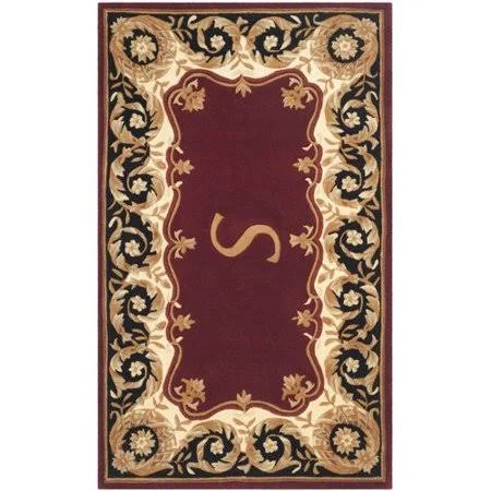 Astoria Grand Lenora Hand Tufted Wool Maroon Area Rug, Red