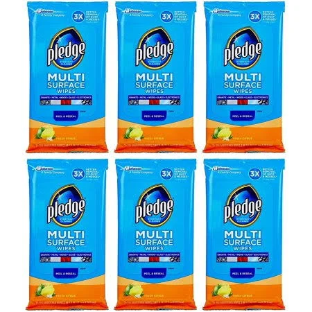 Multi Surface Everyday Wipes 25 ea (Pack of 6), Product of Pledge by Pledge