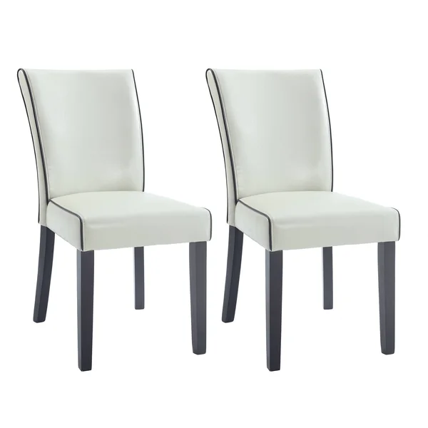 Chintaly MICHELLE-PRS-SC-CRM Bonded Leather Parsons Chair ( Set of 2 )