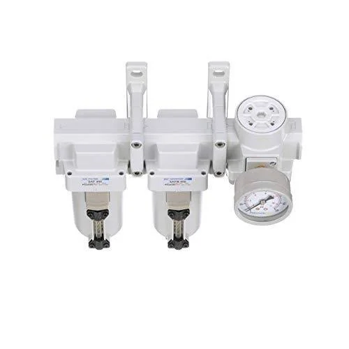 PneumaticPlus SAU430-N04G-MEP Three Stage Air Drying System Particulate Air Filter, Coalescing Filter, Air Pressure Regulator Co