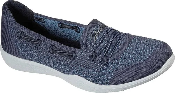 Skechers Women's Newbury St Easily Adored Vegan Slip on Sneaker, Navy