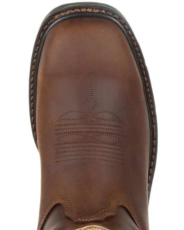 Georgia Boot Men's Carbo-Tec LT Pull-On Western Work Boot, GB00269, Brown
